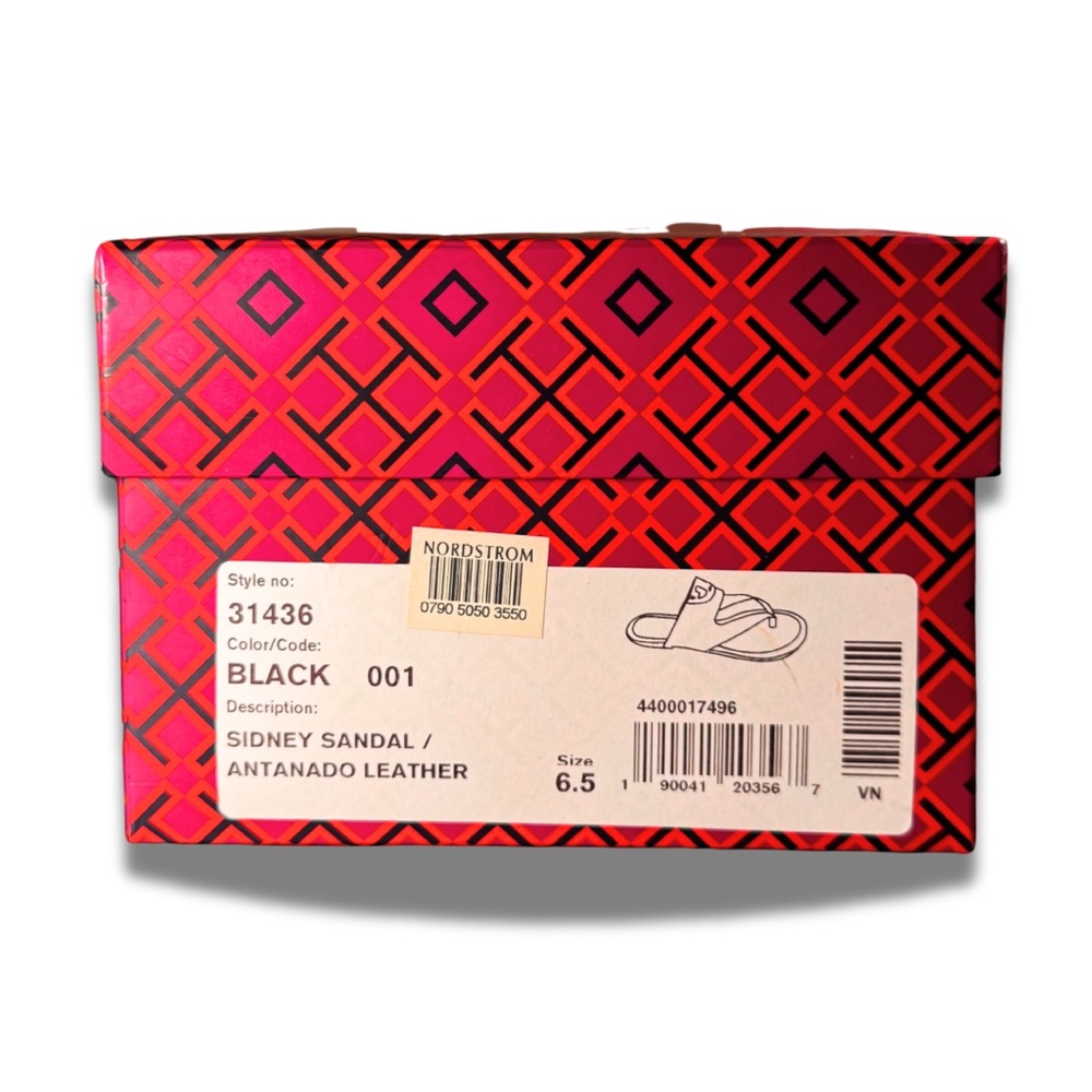Tory Burch Sidney Sandals - Black Leather Thong Sandals, Size 6.5 - Picture 7 of 9
